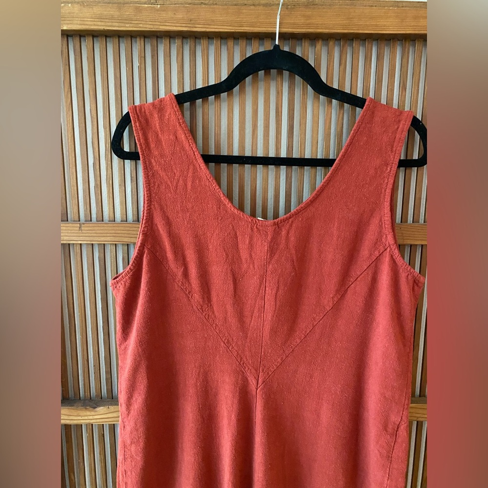 Eve Gravel Linen Shorts Romper in Clay - Picture 6 of 14